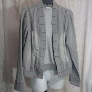 Chico's Platinum, Jacket, Denim, Gray, Size 1 Size 8-10, NWOT